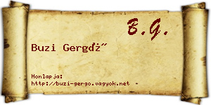 Buzi Gergő névjegykártya